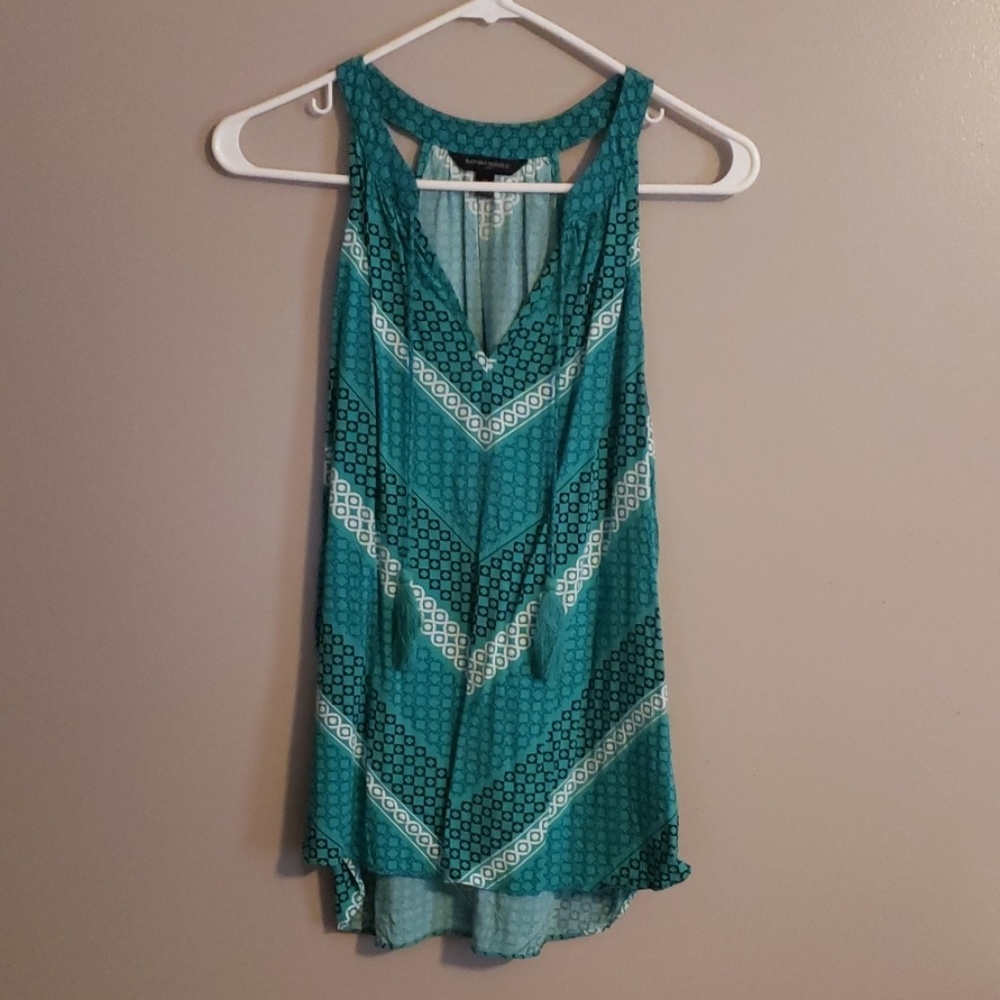 Teal tank top with tassles